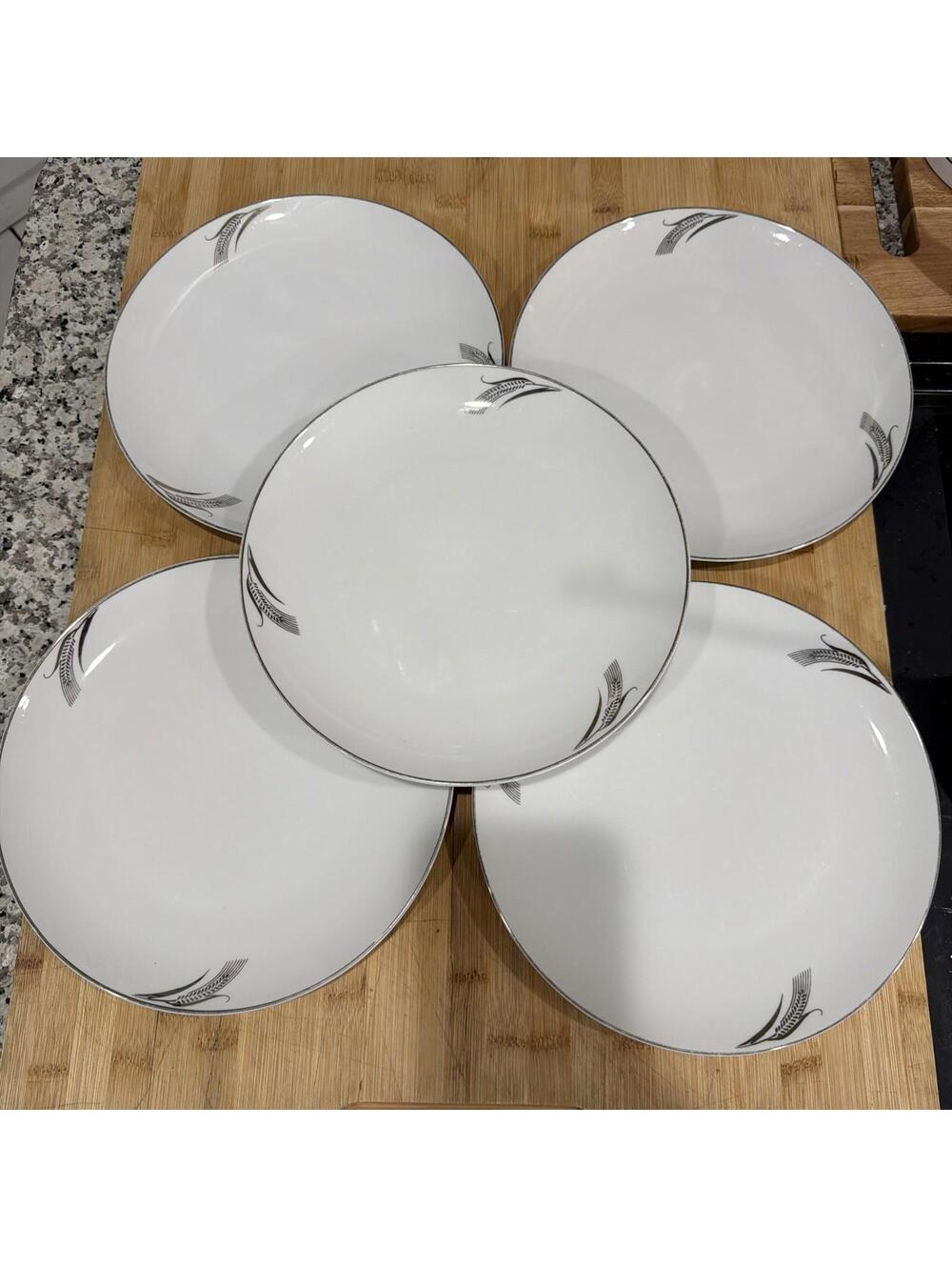 VTG Fukagawa Arita Wheat Full Crop #931 Set of 5 Dinner Plates 10.25" Inch *
